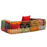 VidaXL skammel to-personers modulopbygget stof patchwork