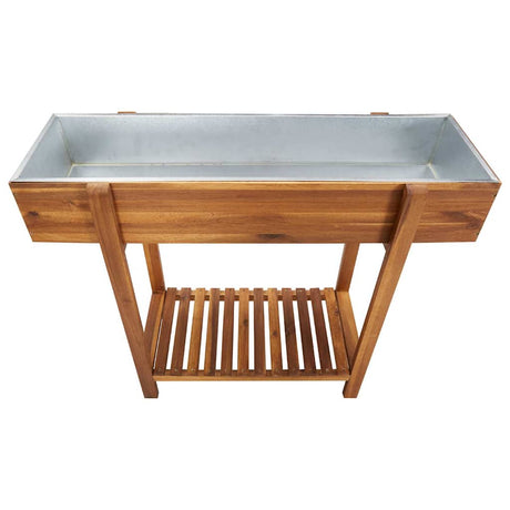 Vidaxl Planter Insented Solid Acaciahout og Zink