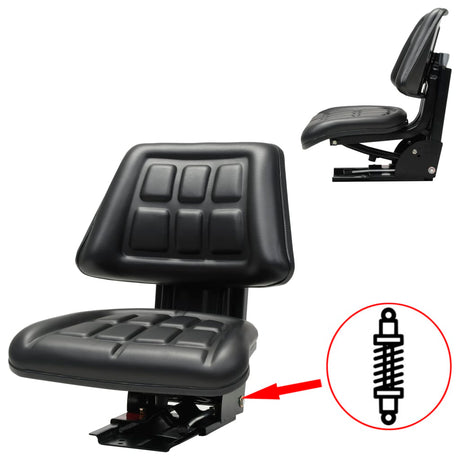 Vidaxl traktorstol med suspension sort
