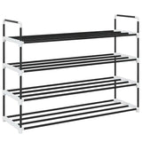 Vidaxl Shoe Rack med 4 hylder af metal og plastik sort