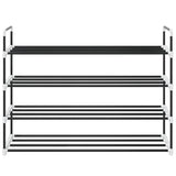 Vidaxl Shoe Rack med 4 hylder af metal og plastik sort