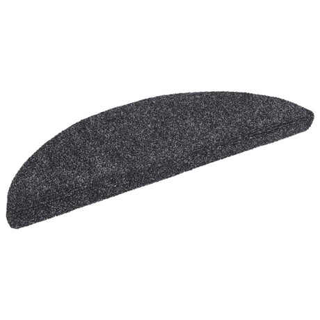 Vidaxl Stair Mats Self -fast 15 stykker 56x17x3 cm mørkegrå halvkugle