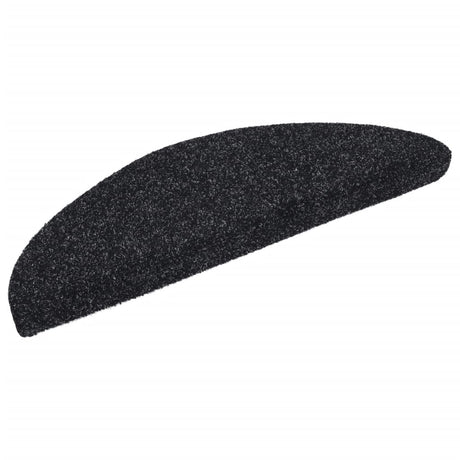 Vidaxl Stair Mats Self -fast 15 stykker 56x17x3 cm sort halvkugle