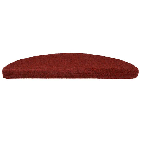 Vidaxl Stair Mats Self -Adhesive 15 stykker 56x17x3 cm Bordeaux Red Semi -Round