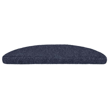 Vidaxl Stair Mats Self -fast 15 stykker 56x17x3 cm blå semi -runde