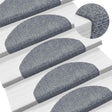Vidaxl Stair Mats Self -fast 15 stykker 65x21x4 cm lysegrå semi -runde store