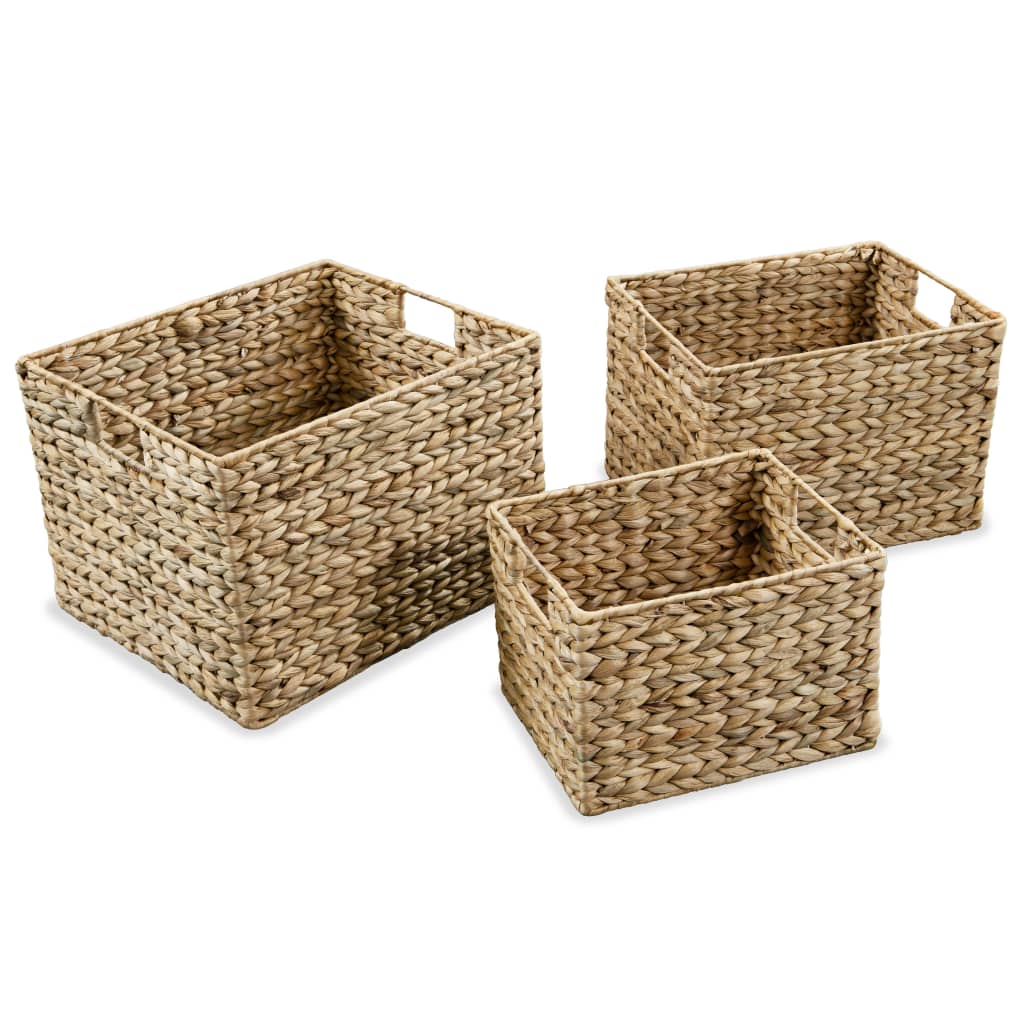 Vidaxl Storage Basket Set Waterhyacint 3-delt