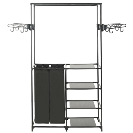 Vidaxl tøjstativ 87x44x158 cm stål og afdækket stof sort
