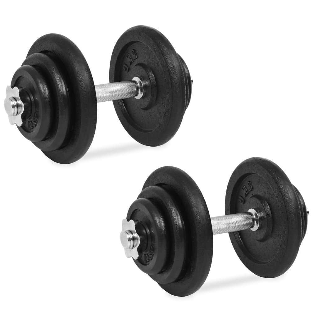 Vidaxl 18-delt håndvægt sætter 40 kg støbejern