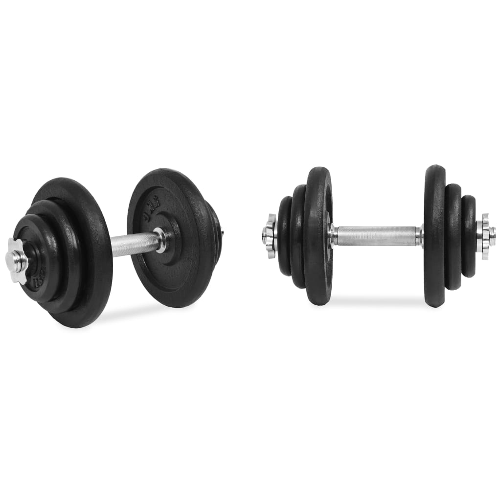 Vidaxl 18-delt håndvægt sætter 40 kg støbejern