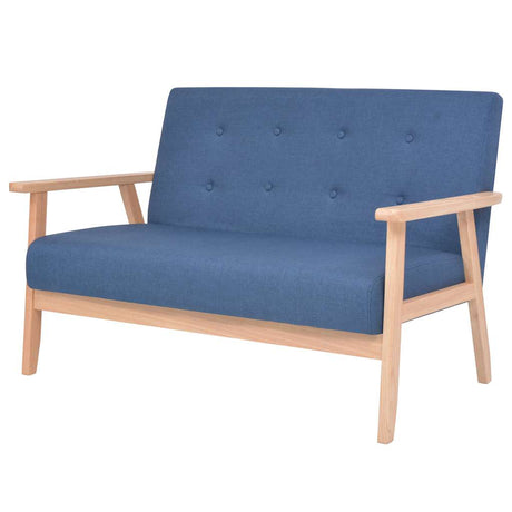Vidaxl bankstel stof blauw 2-delig