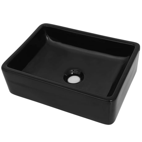Vidaxl Washbasin Square 41x30x12 cm keramisk sort