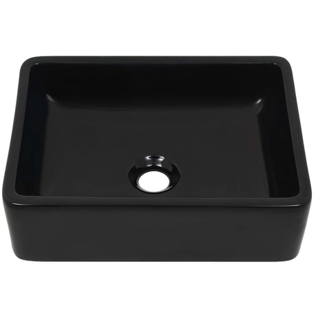 Vidaxl Washbasin Square 41x30x12 cm keramisk sort