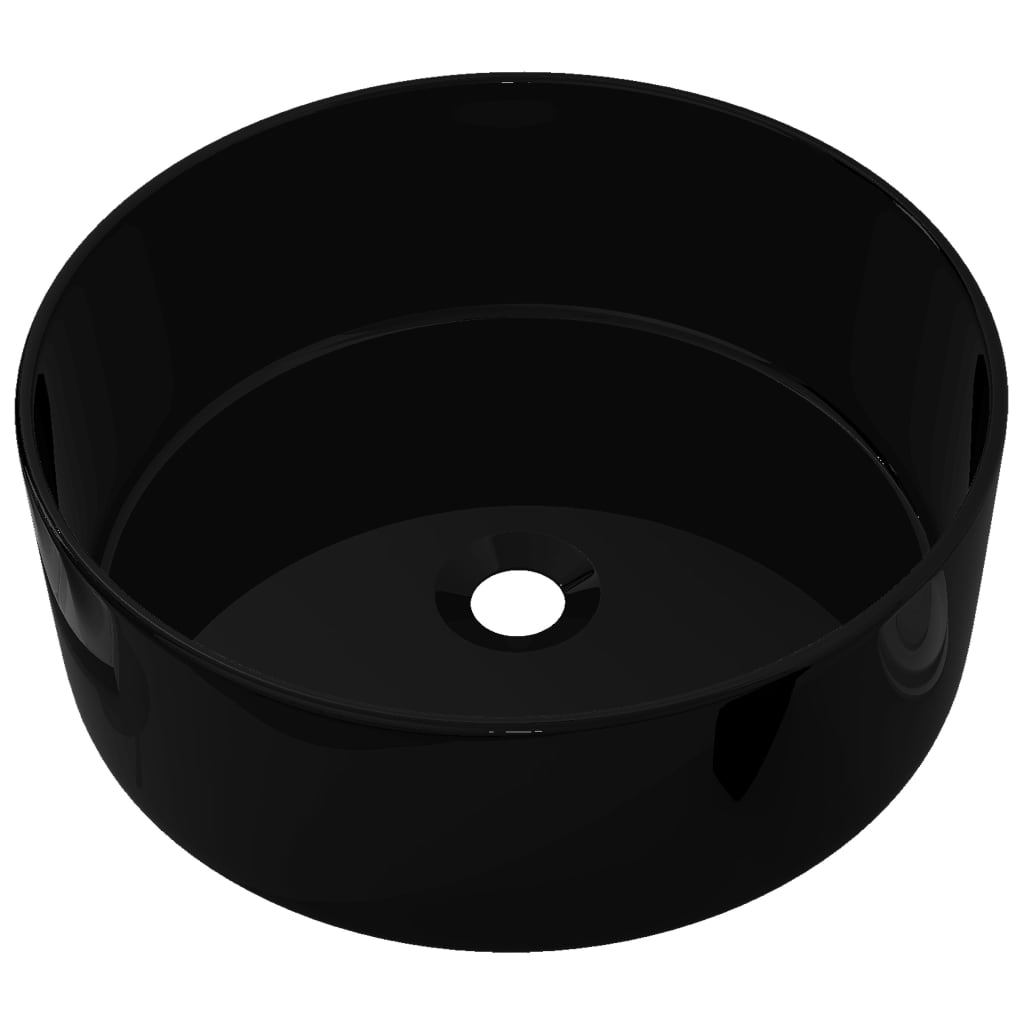Vidaxl Washbasin Round 40x15 cm keramisk sort
