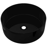 Vidaxl Washbasin Round 40x15 cm keramisk sort