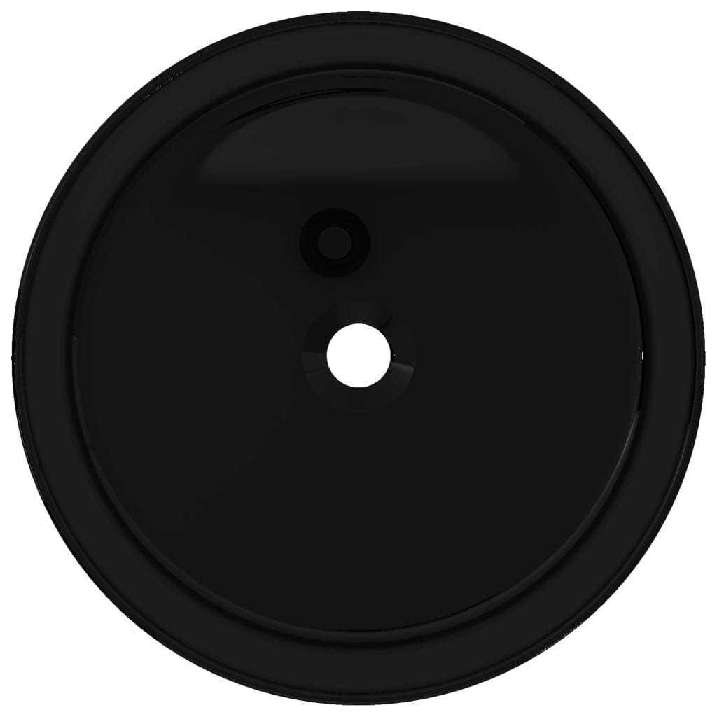 Vidaxl Washbasin Round 40x15 cm keramisk sort