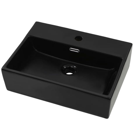 Vidaxl Washbasin med taphul 51,5x38,5x15 cm keramisk sort