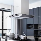 Vidaxl Island Extractor LCD Screen Sensor 756 m³ U LED 90 cm