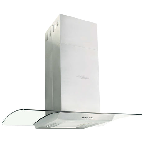 Vidaxl Island Extractor 756 m³ U LED 90 cm rustfrit stål