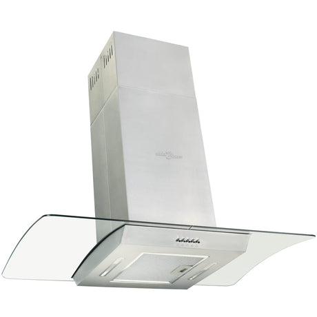 Vidaxl Island Extractor 756 m³ U LED 90 cm rustfrit stål