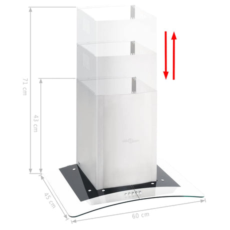 Vidaxl Wall Extractor Hood 756 m³ U LED 60 cm rustfrit stål