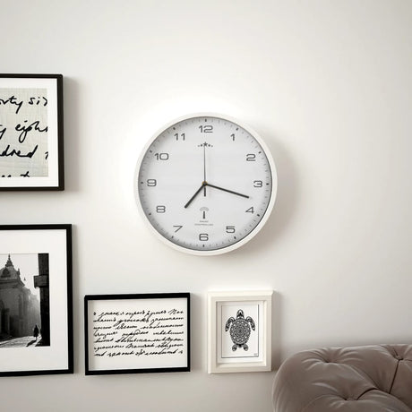 Vidaxl Wall Clock med kvarts timepiece radio -drevet 31 cm hvid