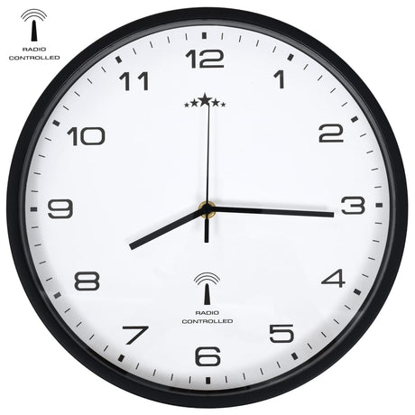 Vidaxl Wall Clock med kvarts timepiece radio -drevet 31 cm hvid og sort
