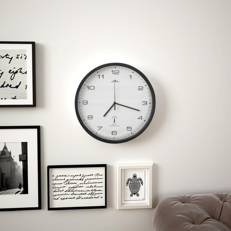 Vidaxl Wall Clock med kvarts timepiece radio -drevet 31 cm hvid og sort