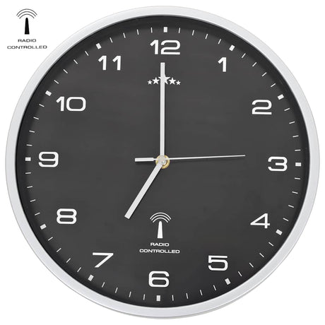 Vidaxl Wall Clock med kvarts timepiece radio -drevet 31 cm sort