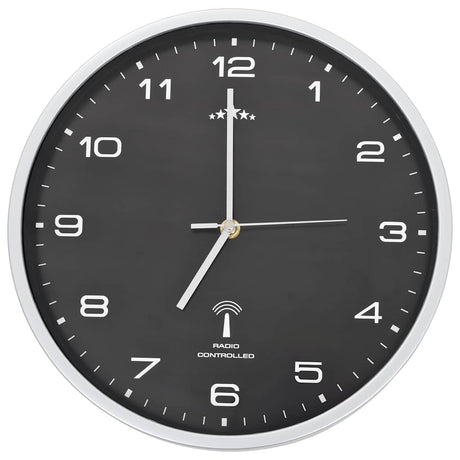 Vidaxl Wall Clock med kvarts timepiece radio -drevet 31 cm sort