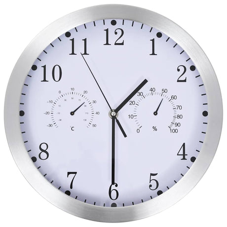 Vidaxl vægur med kvartsmekanisme Hygrometer termometer 30 cm hvidt