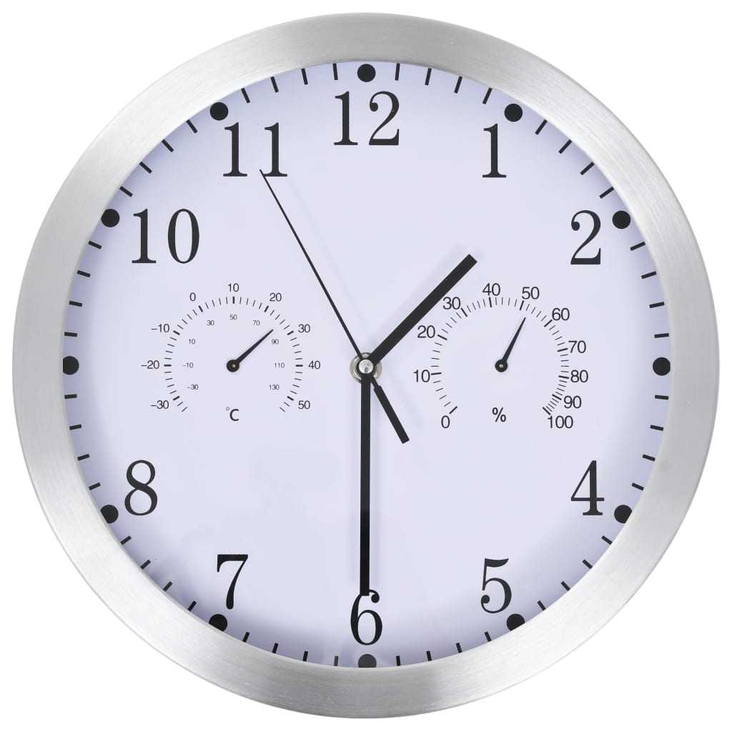 Vidaxl vægur med kvartsmekanisme Hygrometer termometer 30 cm hvidt