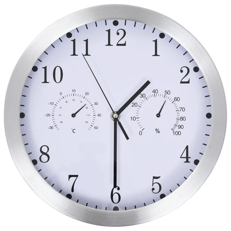 Vidaxl vægur med kvartsmekanisme Hygrometer termometer 30 cm hvidt