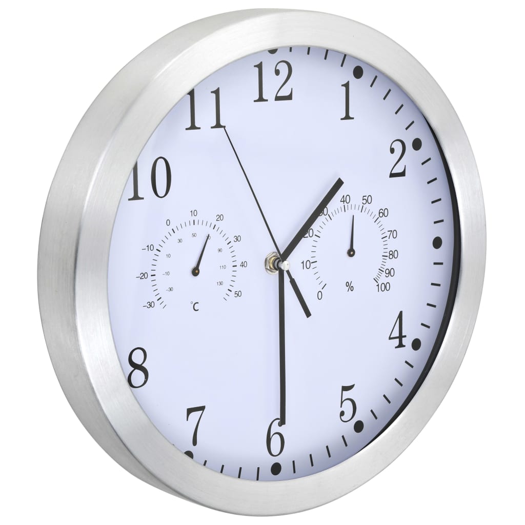 Vidaxl vægur med kvartsmekanisme Hygrometer termometer 30 cm hvidt