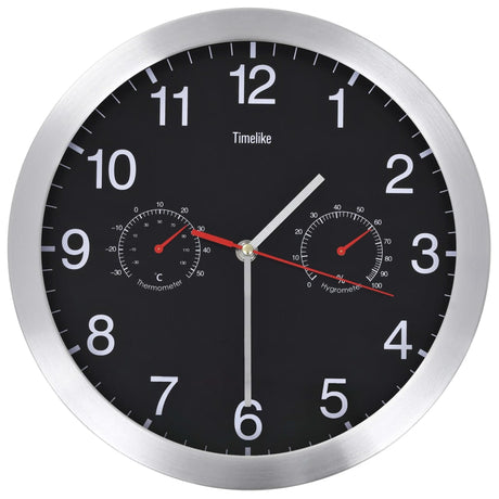 Vidaxl vægur med kvartsmekanisme Hygrometer termometer 30 cm sort
