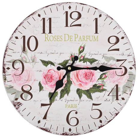 Vidaxl vægur Vintage stil 30 cm blomster