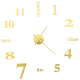 Vidaxl 3d Wall Clock 100 cm XXL Moderne guldfarvet