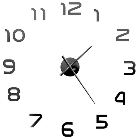 Vidaxl 3d Wall Clock 100 cm XXL Modern Black