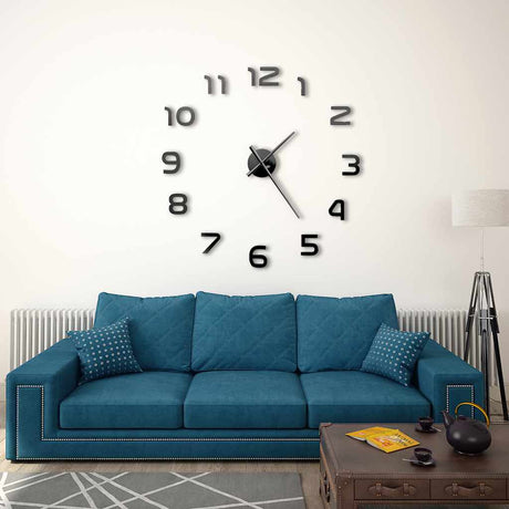 Vidaxl 3d Wall Clock 100 cm XXL Modern Black