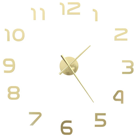 Vidaxl 3d Wall Clock 100 cm XXL Moderne guldfarvet