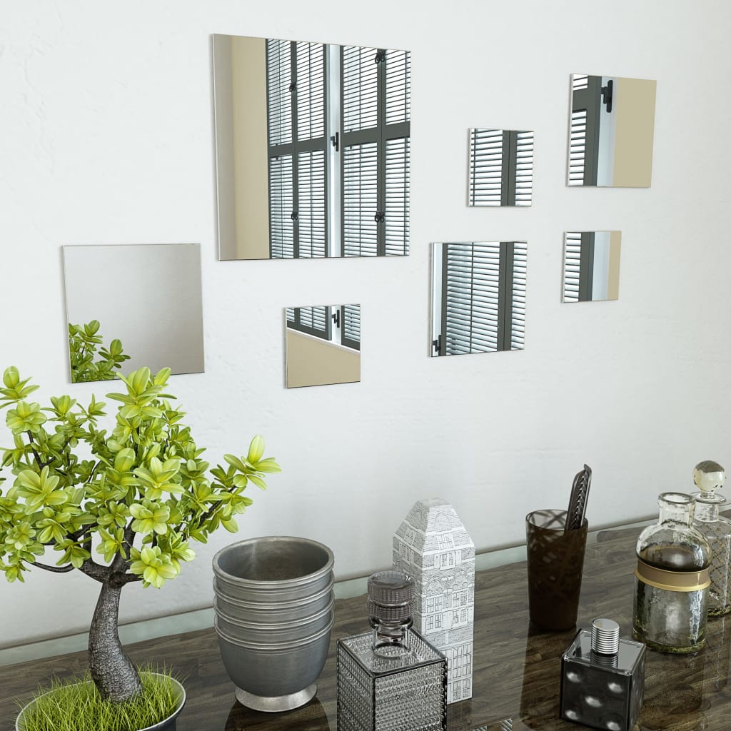 Vidaxl Wall spejler firkantet glas 7 m