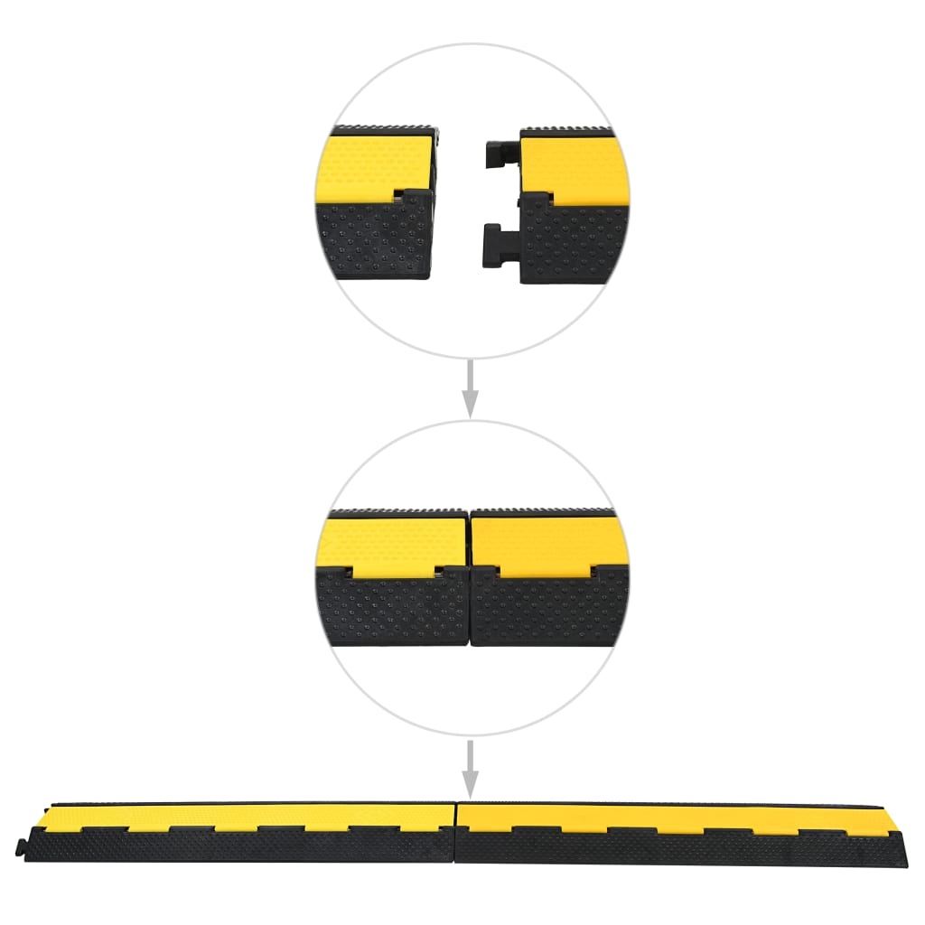 Vidaxl kabelbeskytter tærskel 2 tunneler 101,5 cm gummi