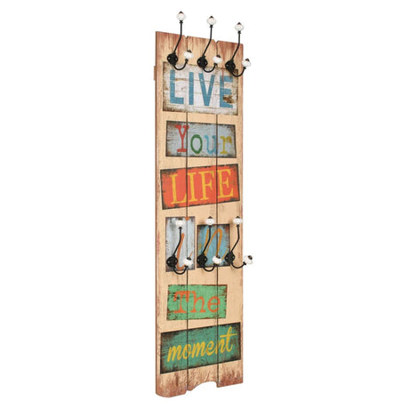 Vidaxl Wall Coat Rack med 6 Hooks Live Life 120x40 cm