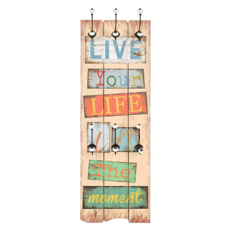 Vidaxl Wall Coat Rack med 6 Hooks Live Life 120x40 cm