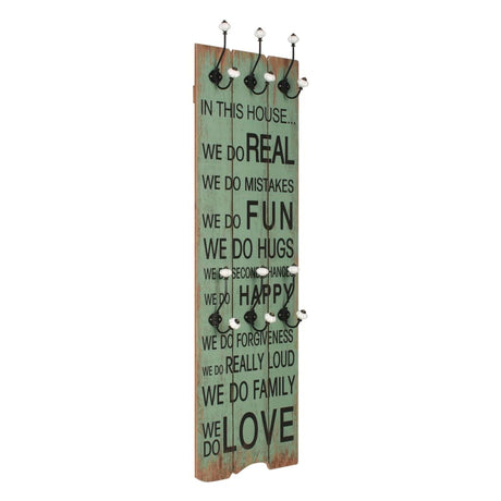 Vidaxl Wall Coat Rack med 6 kroge Happy Love 120x40 cm