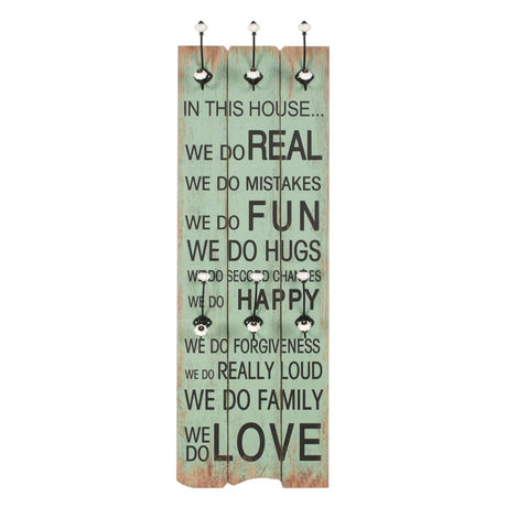 Vidaxl Wall Coat Rack med 6 kroge Happy Love 120x40 cm