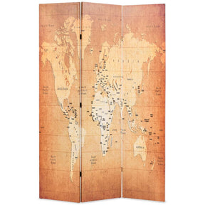 Vidaxl kamerscherm inklapbaar wereldkaart 120x170 cm geel