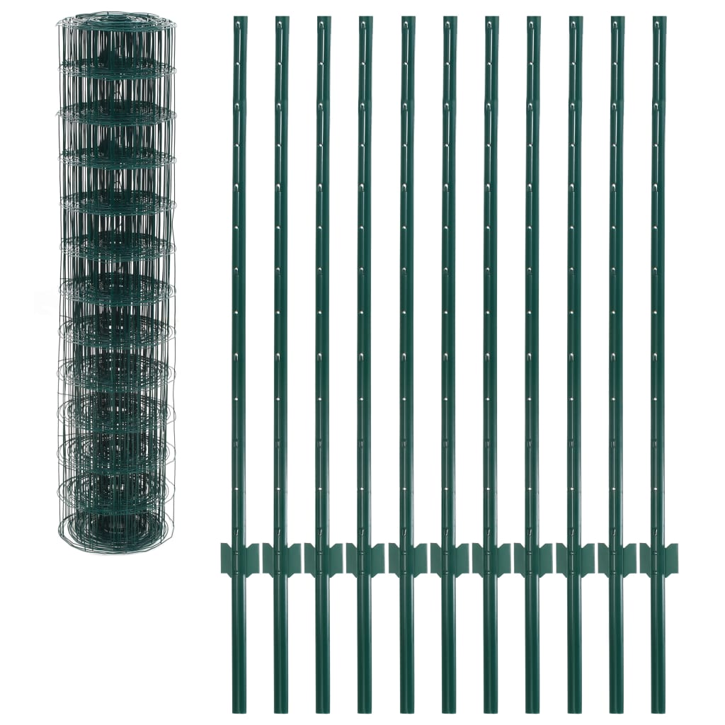 Vidaxl Euro HEK 20X1.2 M stålgrøn
