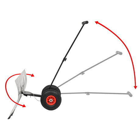 Vidaxl Snow Plough Hand Operated With Wheels 100x44 cm