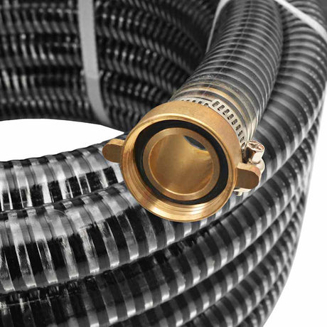 Vidaxl zuigslang met messing koppelingen 3 m 25 mm zwart